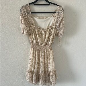 Liberty Love Tan Puff Sleeve Sundress